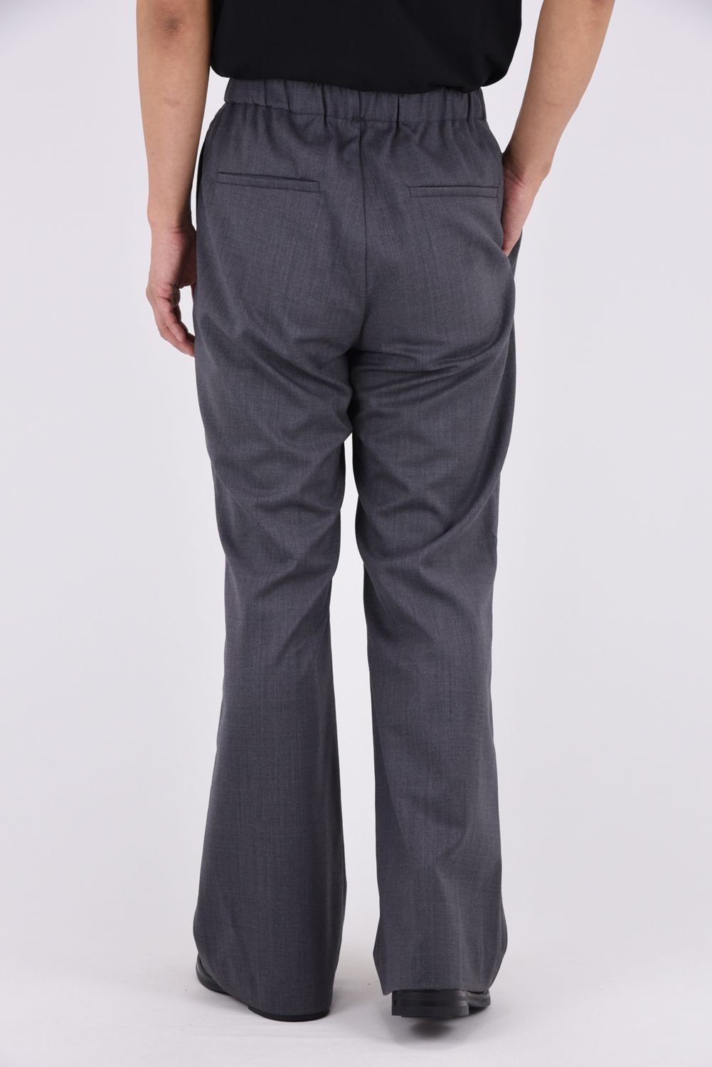 TWILL SOFT FLARE PANTS / ツイル ソフトフレアパンツ (グレー)