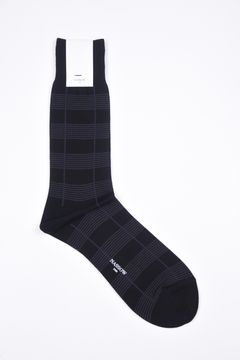 DRESS CHECK RIB / 日本製 ガスシルケットコットン リブソックス ブラック