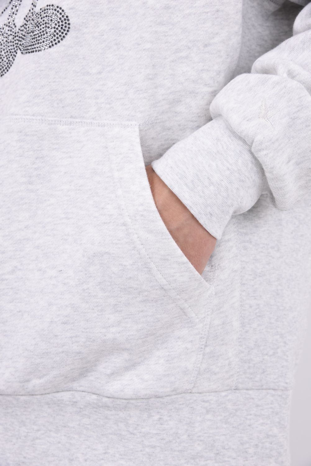【26AW】 MICKEY SILHOUETTE GRADATION LINESTONE HOODIE / ミッキー シルエット グラデーション ラインストーン フーディー (オートミール)