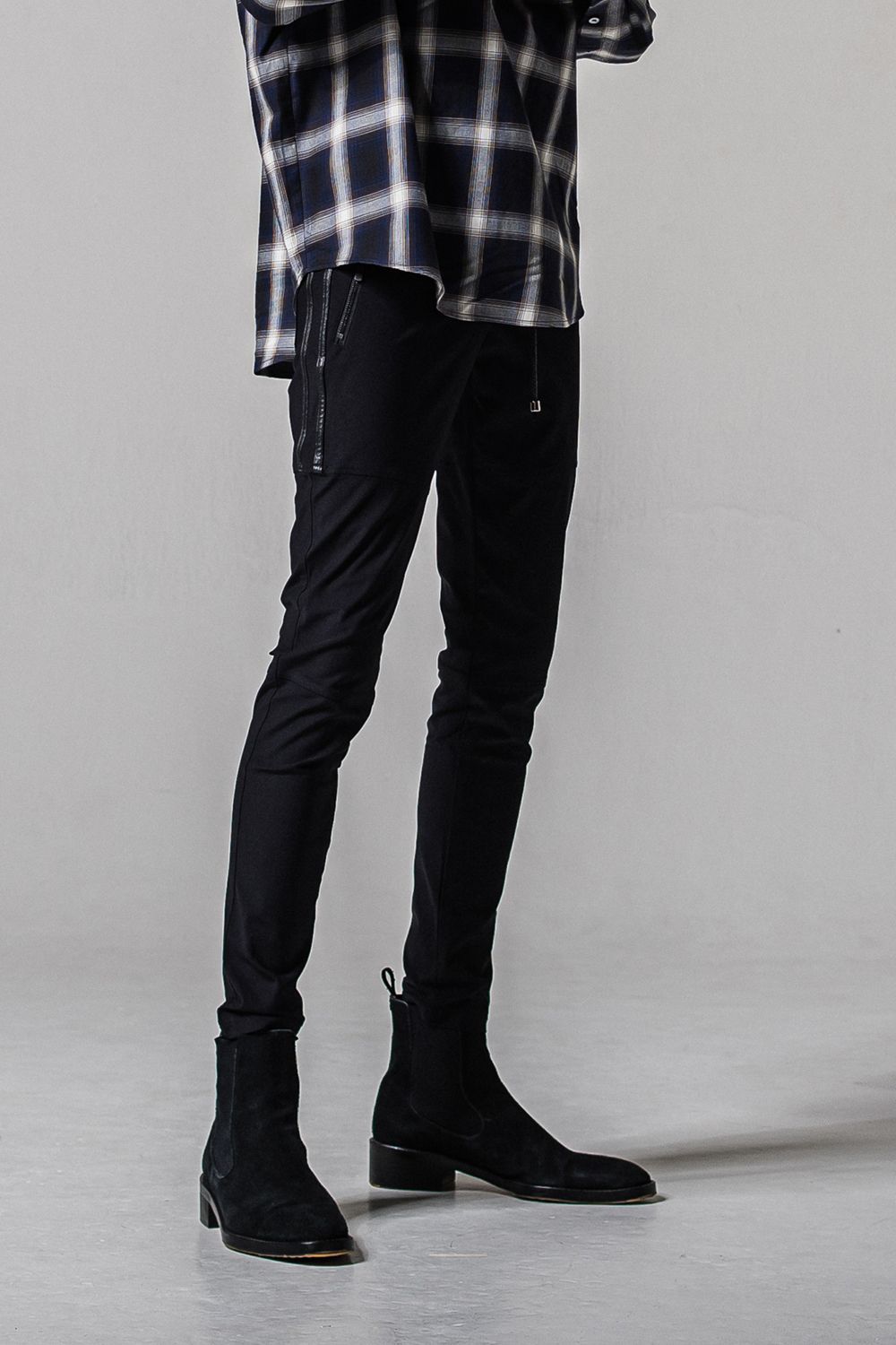 Johnson LINE NYLON PT / 【定番】 ナイロンマイクロファイバー ジョンソンラインパンツ (ブラック/ブラック) (3月上旬入荷予定)