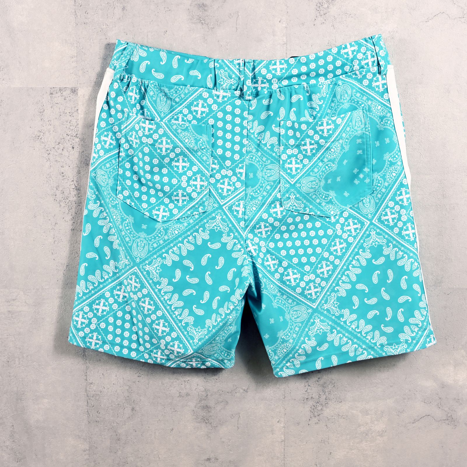 RUSH SHORTS / ラッシュガード バンダナ柄 ショートパンツ グリーン