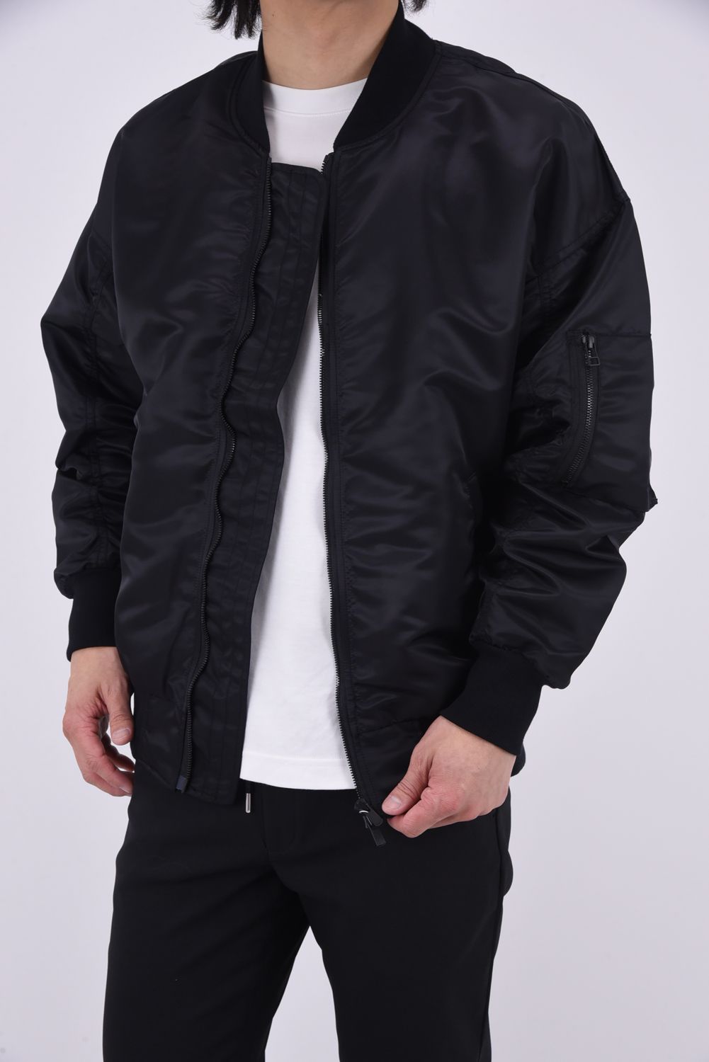 LIGHT DAVID JACKET / ヴィンテージ ドロップショルダー フライトジャケット ブラック