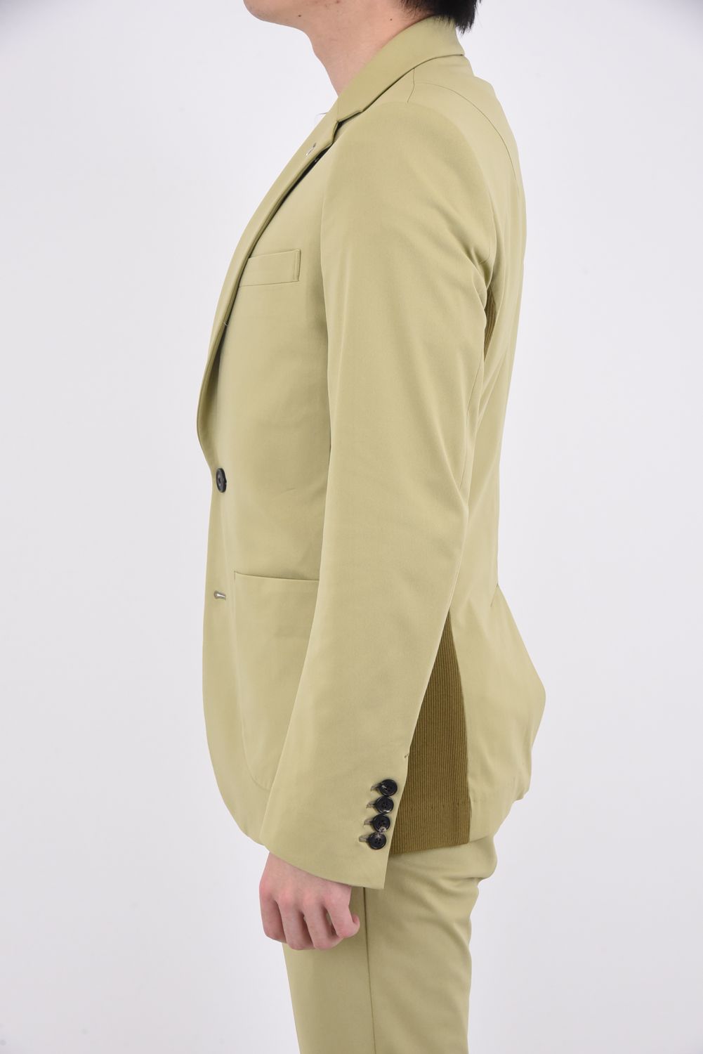 RIB JACKET / 定番 リブ 2Bシングル ジャケット ベージュ