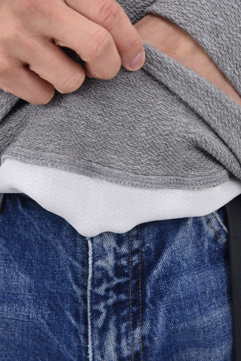 【26SS 39th】 BLISTER TRAINER / オーバーサイズ ブリスターニットトレーナー (グレー)