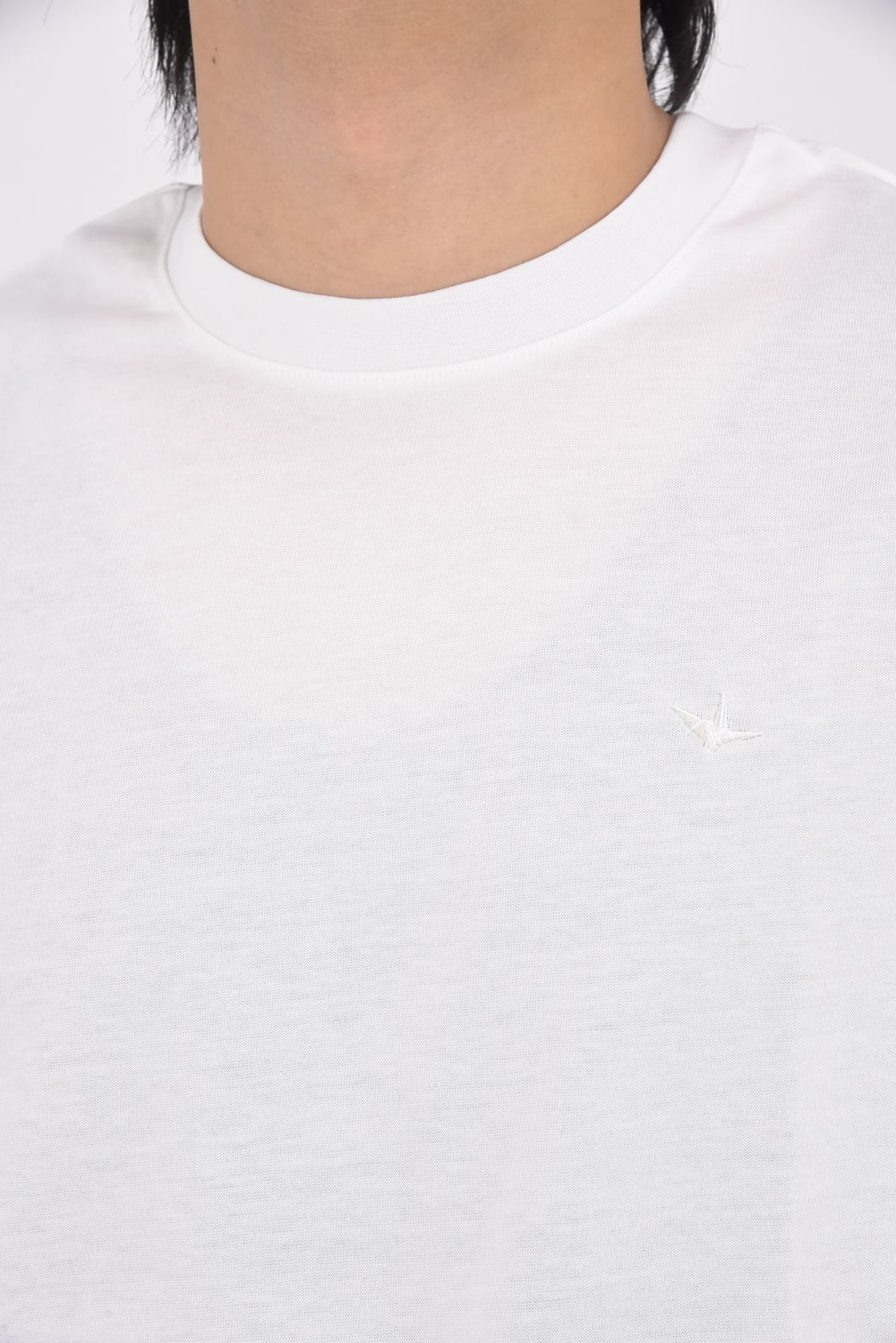 【25AW】 RHINESTONE HEM T-SHIRT / ラインストーン ヘムシルケット Tシャツ (ホワイト)