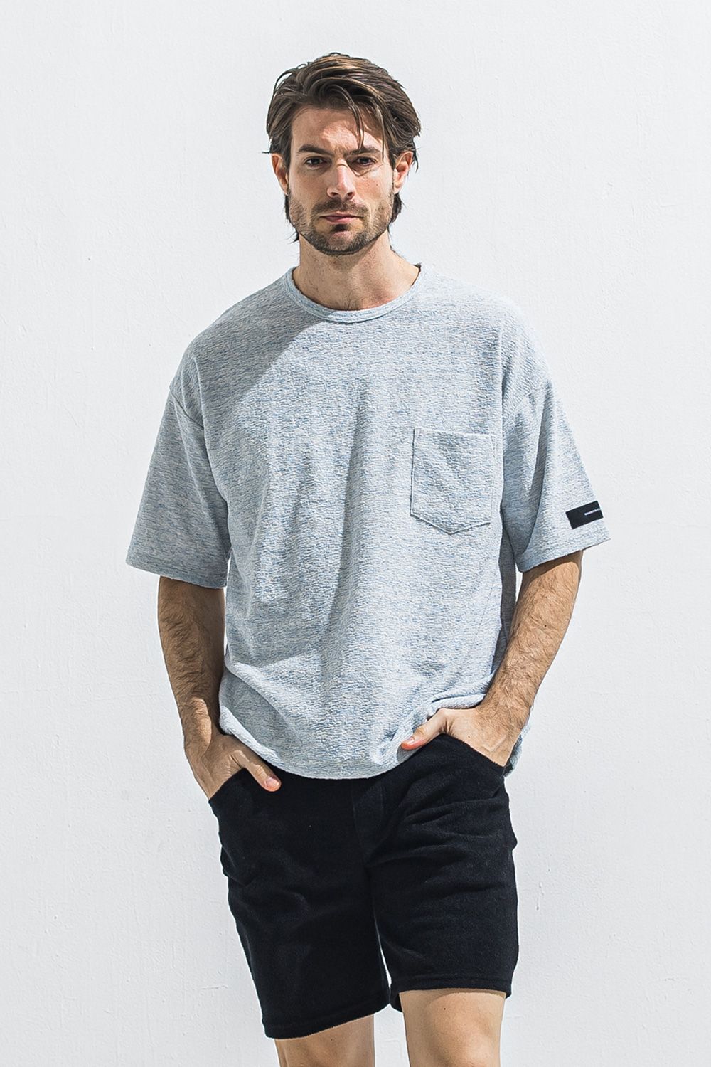 PILE OVER TEE / パイル オーバーサイズ Tシャツ （サックス） (4月中旬入荷予定) ※オーダー締切:2月15日(日)18時