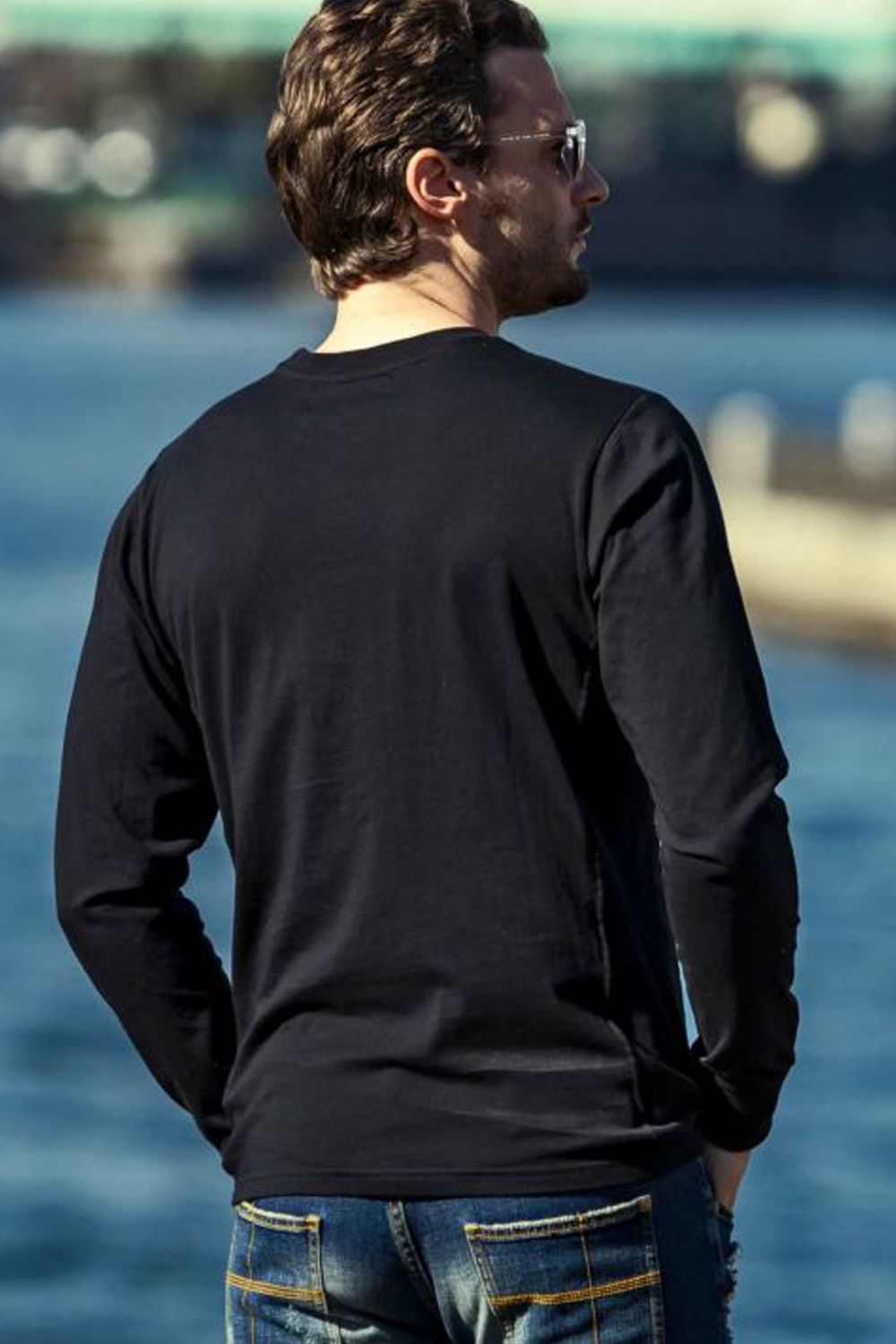 GRADATION TOOTHBRUSH EMBROIDERY LONG T-SHIRTS / グラデーション 3Dロゴ ロングスリーブTシャツ ブラック
