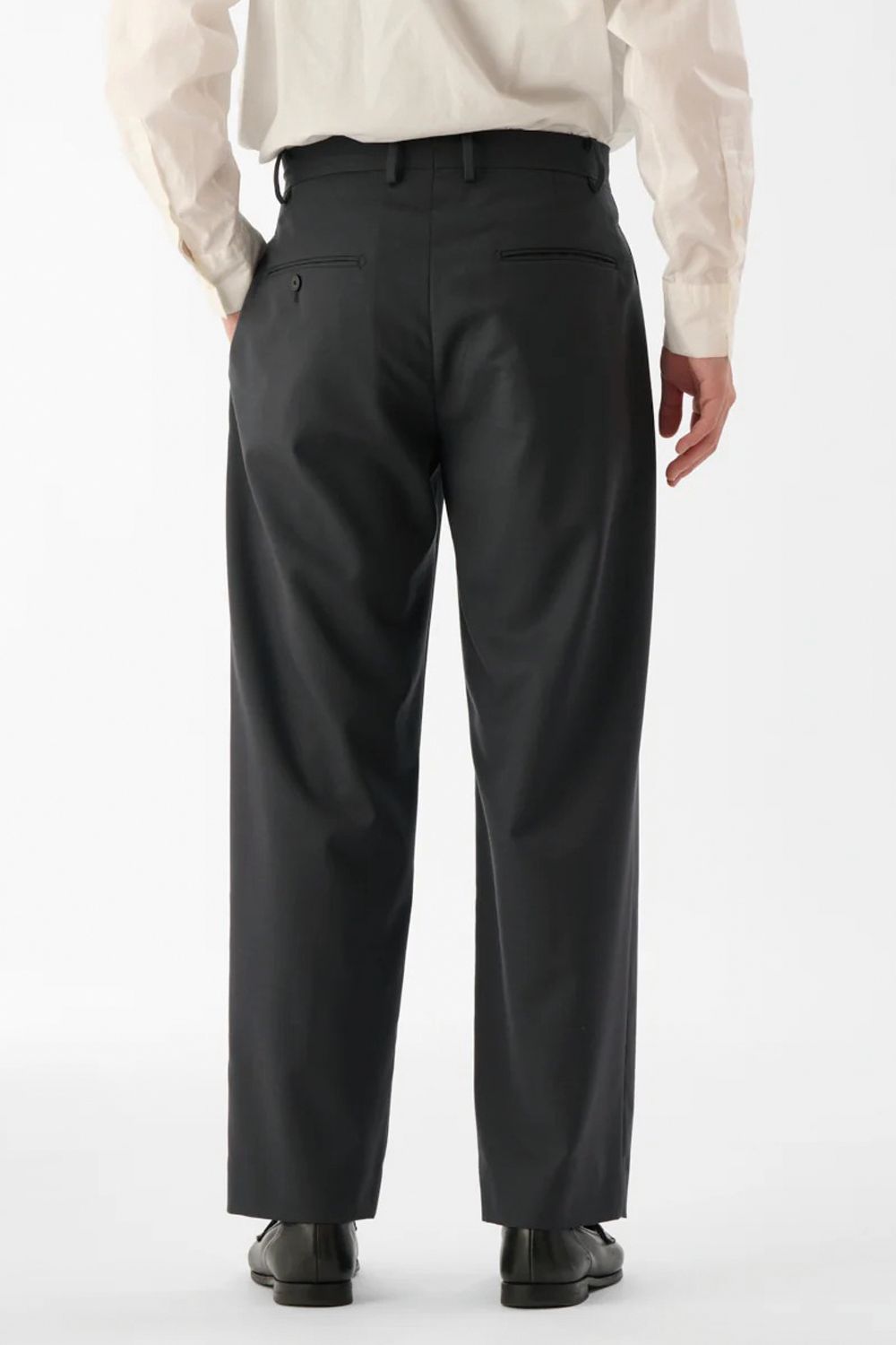 WOOL CLAMSKIN / ウール カームスキン テーパードパンツ (グレー)