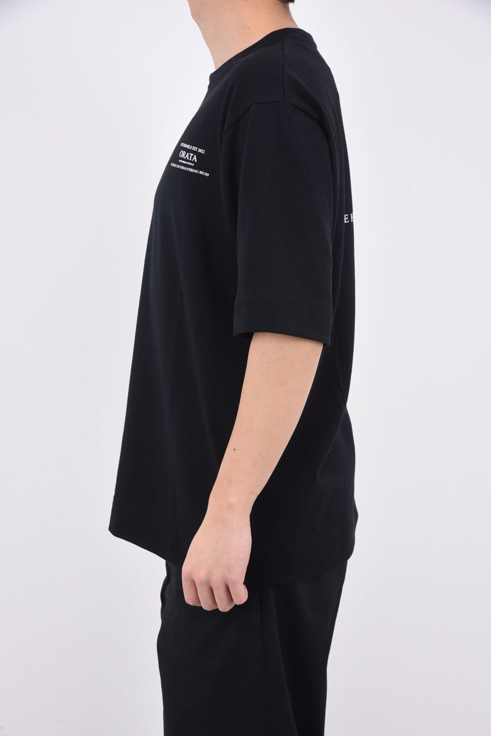 vintage crew T / メッセージロゴ クルーネック Tシャツ ブラック