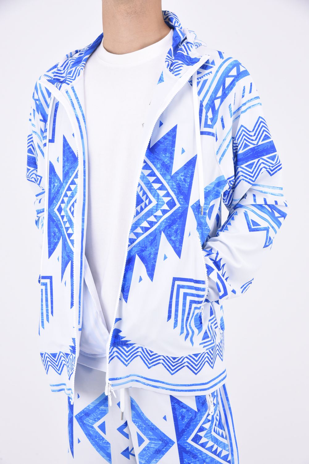 RUSH ZIP HOODIE / ラッシュガード ジップパーカー ネイティブブルー