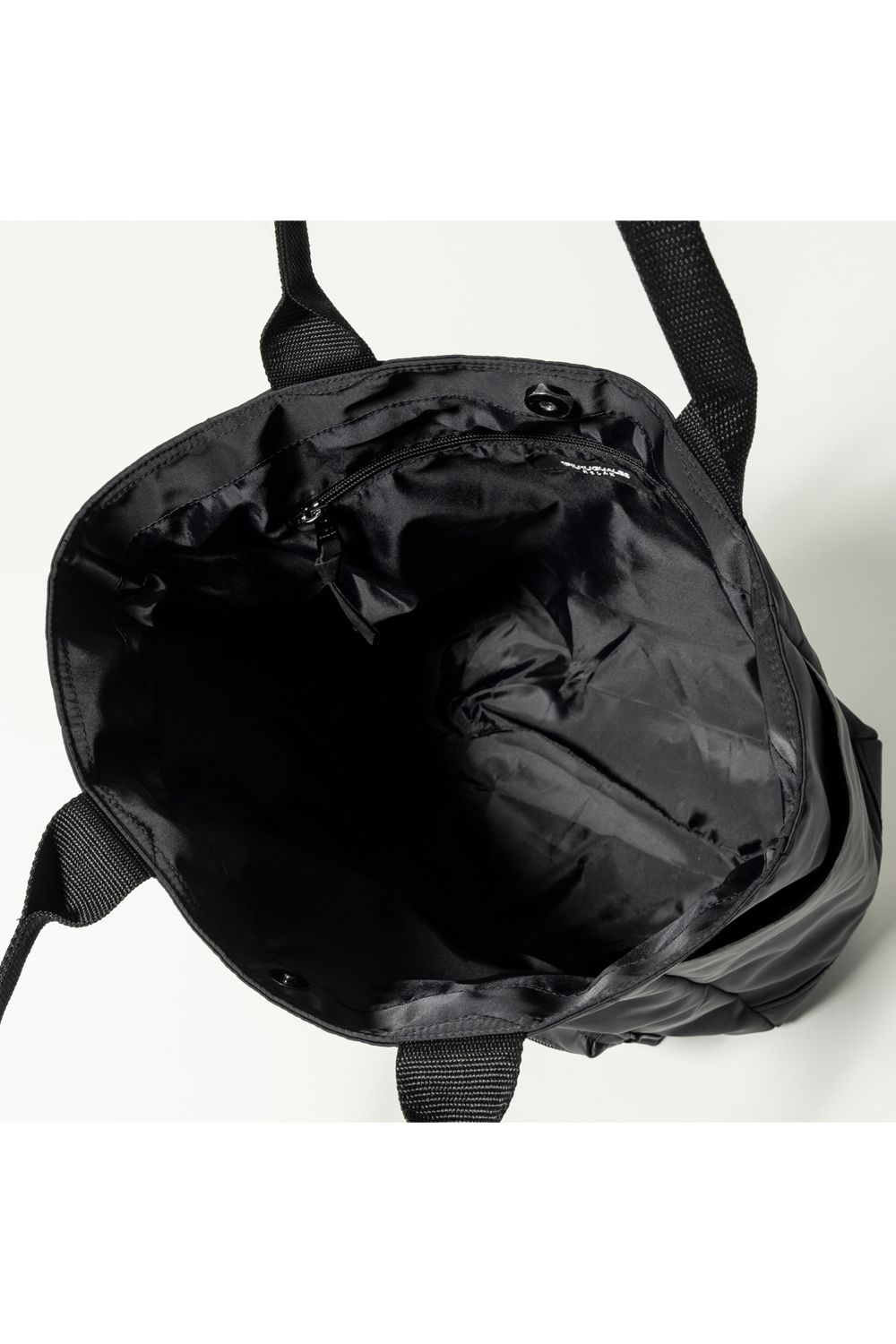 PLUS BAG TOTE BACK / サークルロゴ  ナイロン トートバッグ ブラック
