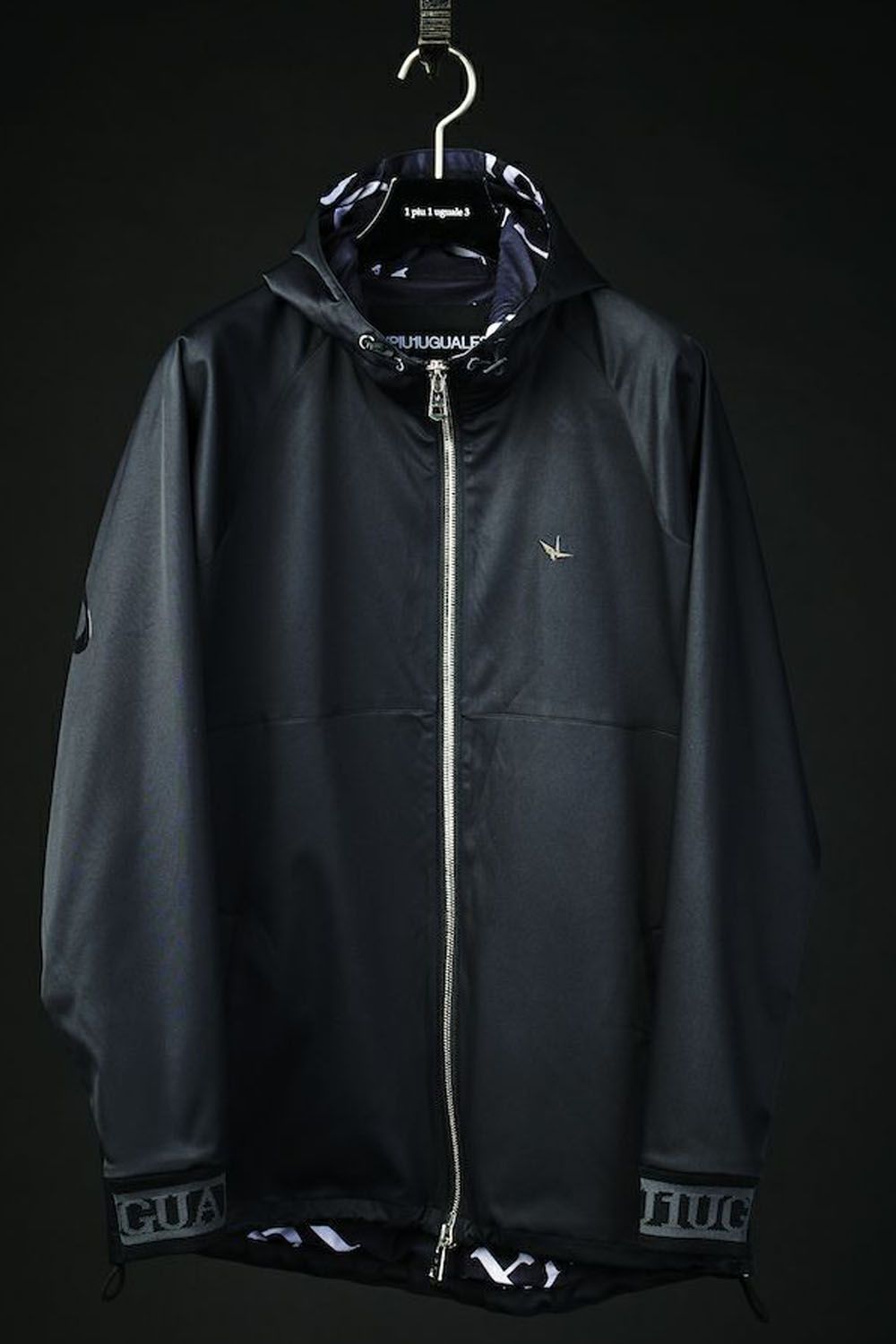 113SPORT R[10] 113 TECH DOLMAN BZ 113 LOGO TEXTILE LINING / オリジナルジャガード113LOGOリブ パーカー ブラック