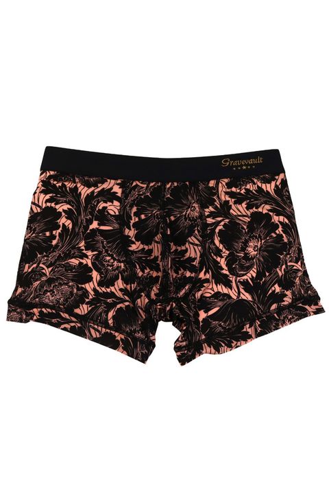 【定番】 Flower Short Boxer - ピンクブラック