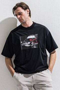 CAR OVERNYLON T / ナイロントリコット フォトプリント オーバーサイズ Tシャツ (ブラック) (4月上旬入荷予定) ※オーダー締切12/13(土)17:00