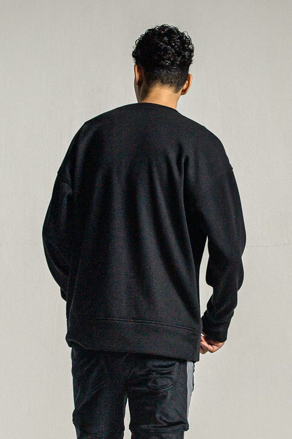 THERMAL LOOSE TRAINER / 【定番商品】 裏特殊起毛 ハニカムサーマル ルーズトレーナー ブラック