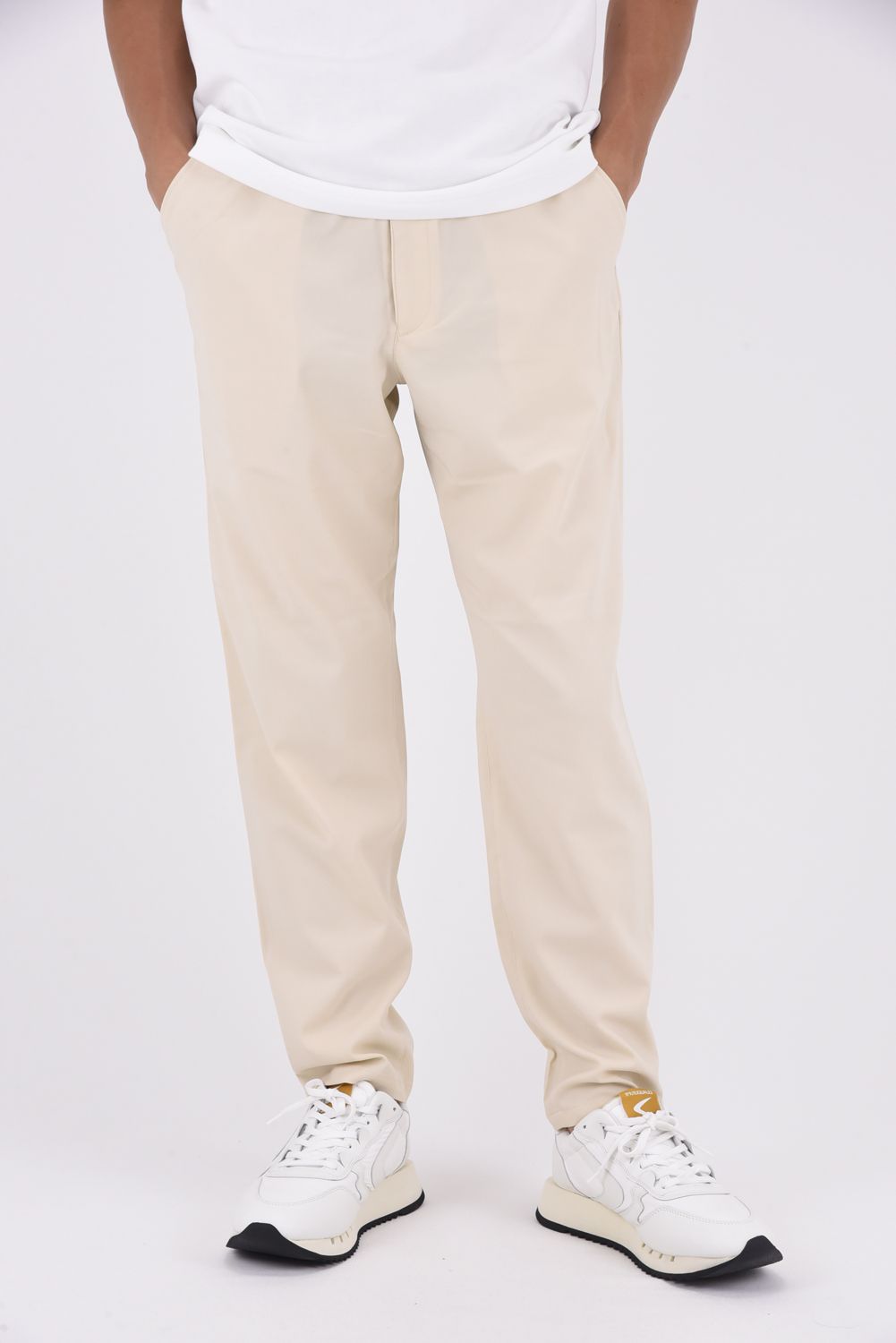 PAT WIDE EASY PANTS / ワイドテーパード イージースラックス (ベージュ)
