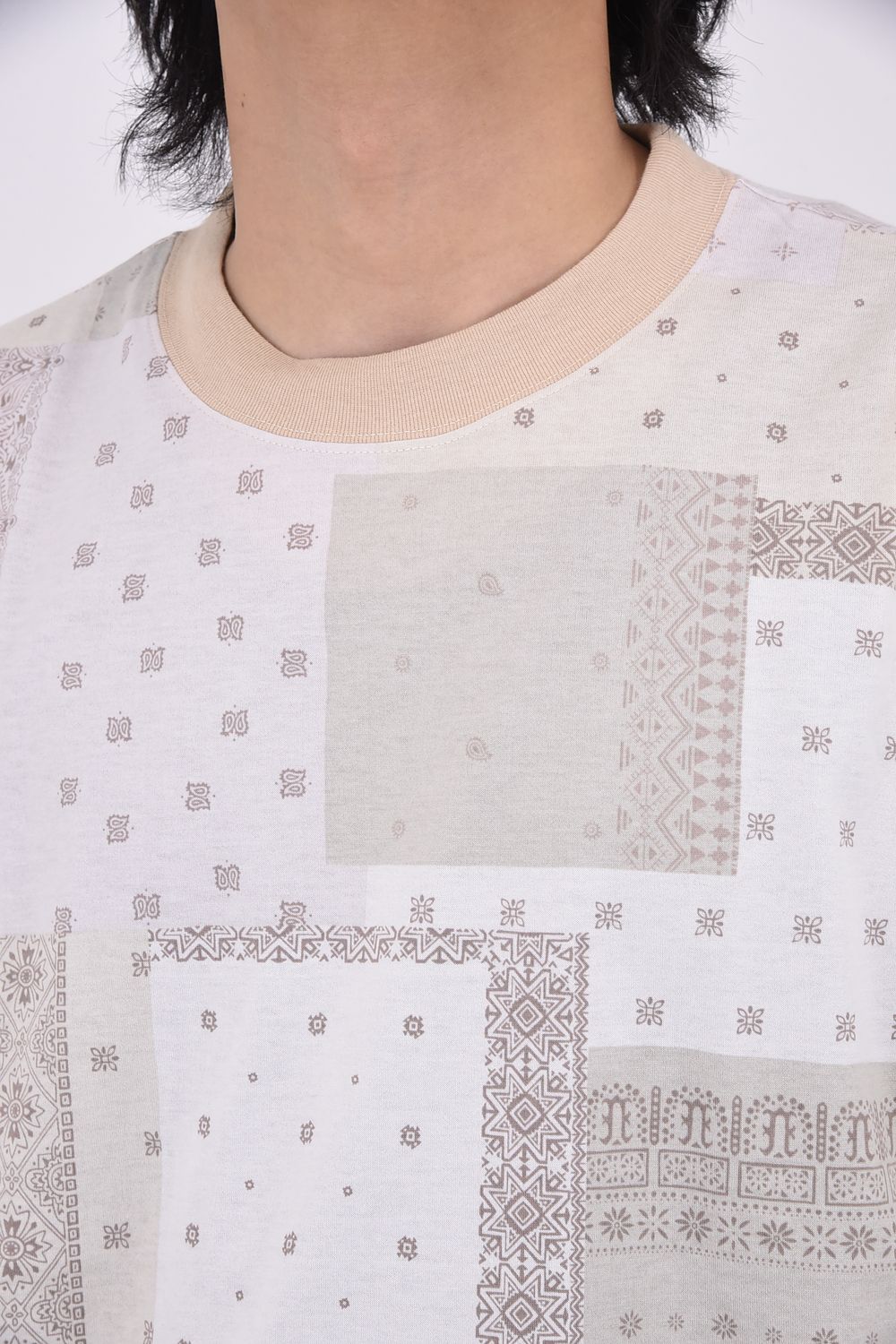BANDANA OVER TEE / バンダナ オーバーサイズ 半袖Tシャツ ベージュ