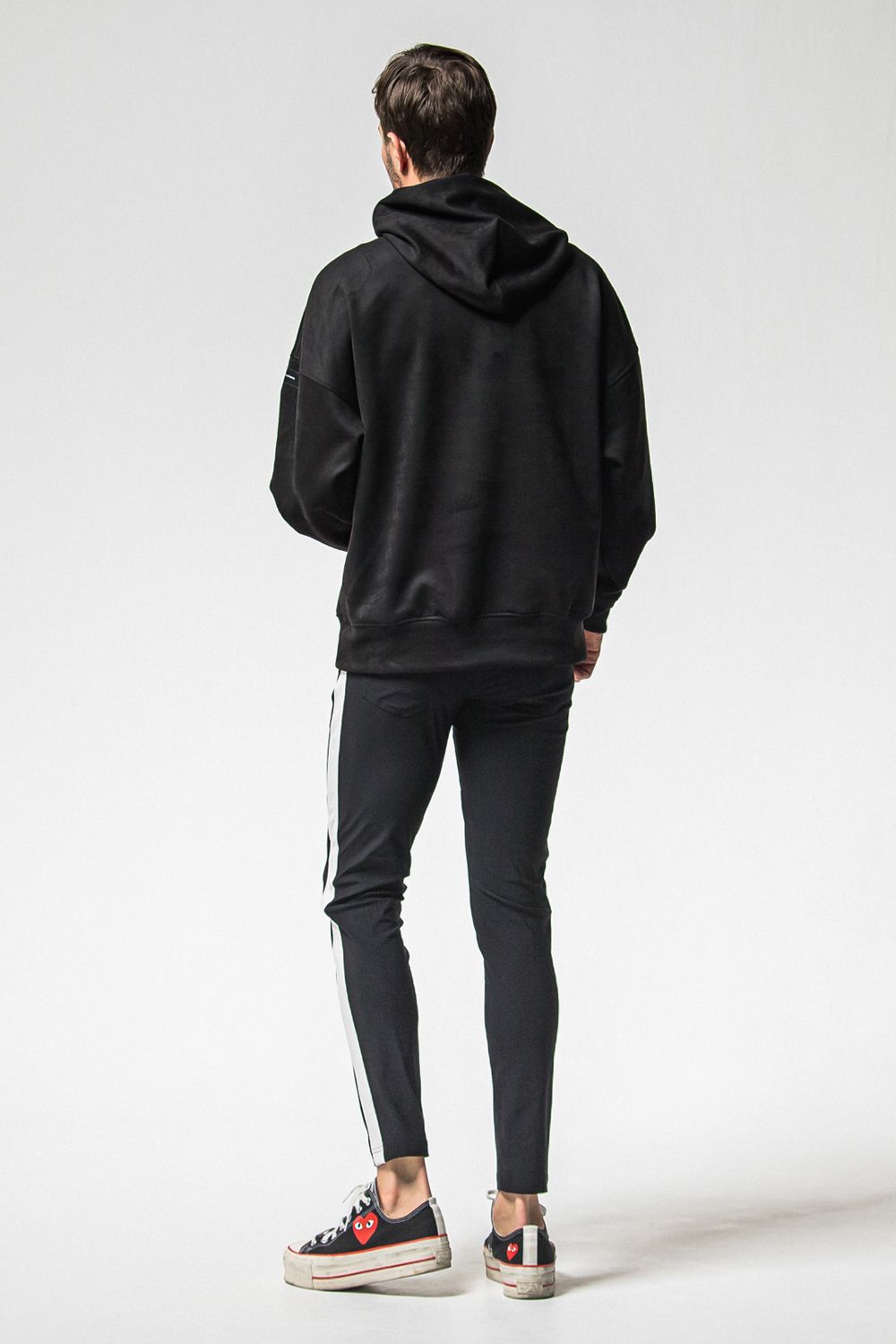 SUEDE LOOSE HOODIE / スウェード ルーズ パーカー (ブラック) (1月上旬入荷予定) ※オーダー締切：9月1日(月)18:00