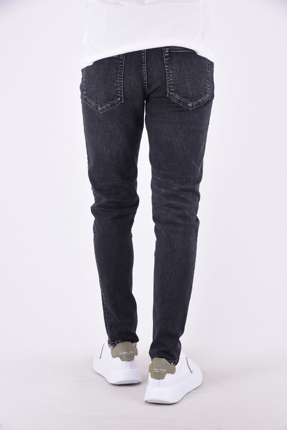 OR SKKNY JEANS / ヴィンテージ加工 ストレッチスキニージーンズ ブラックユーズド