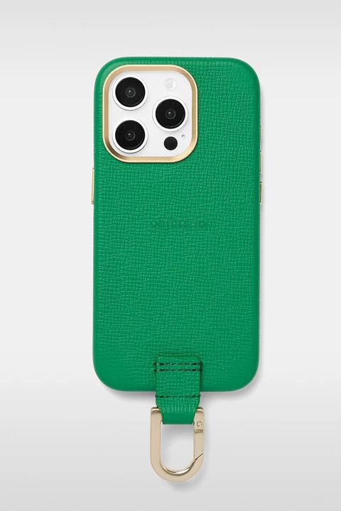 CARABINER-CASE / カラビナ付 iPhone レザーケース (ジョリーグリーン)