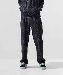CHRIS EASY WIDE TUCK PANTS / ハイテンショントリコット ワンタック セミワイド イージーパンツ (クロスブラック) (1月上旬入荷予定) ※オーダー締切:9月7日(月)17時)