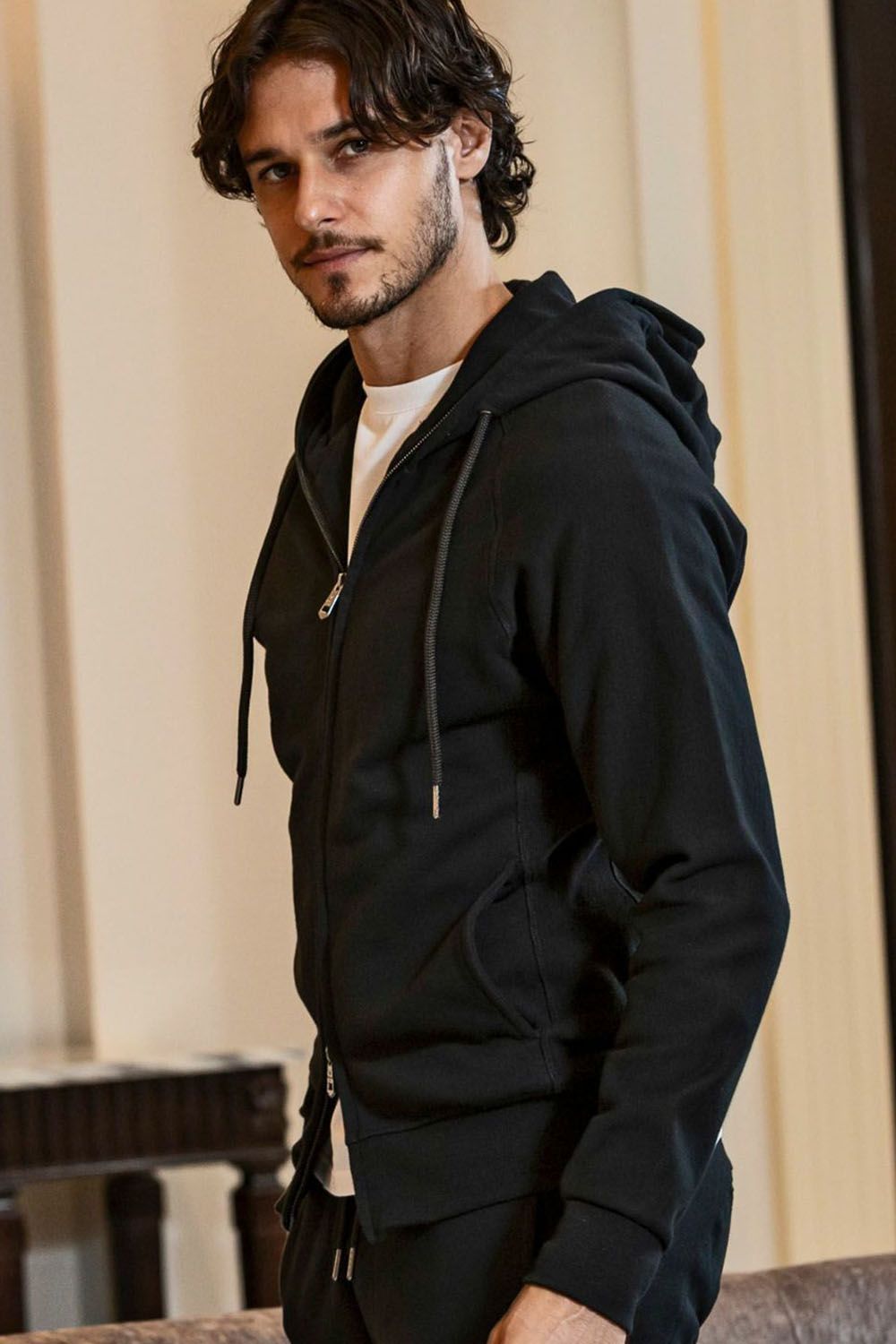 CIRCLE HOODIE / サークルロゴ ジップアップフーディー (ブラック)