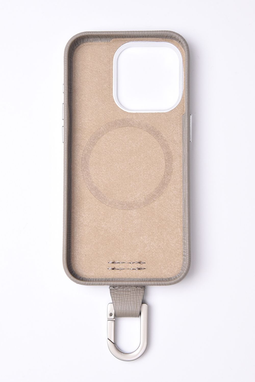 CARABINER-CASE / カラビナ付 iPhone レザーケース (トープ)