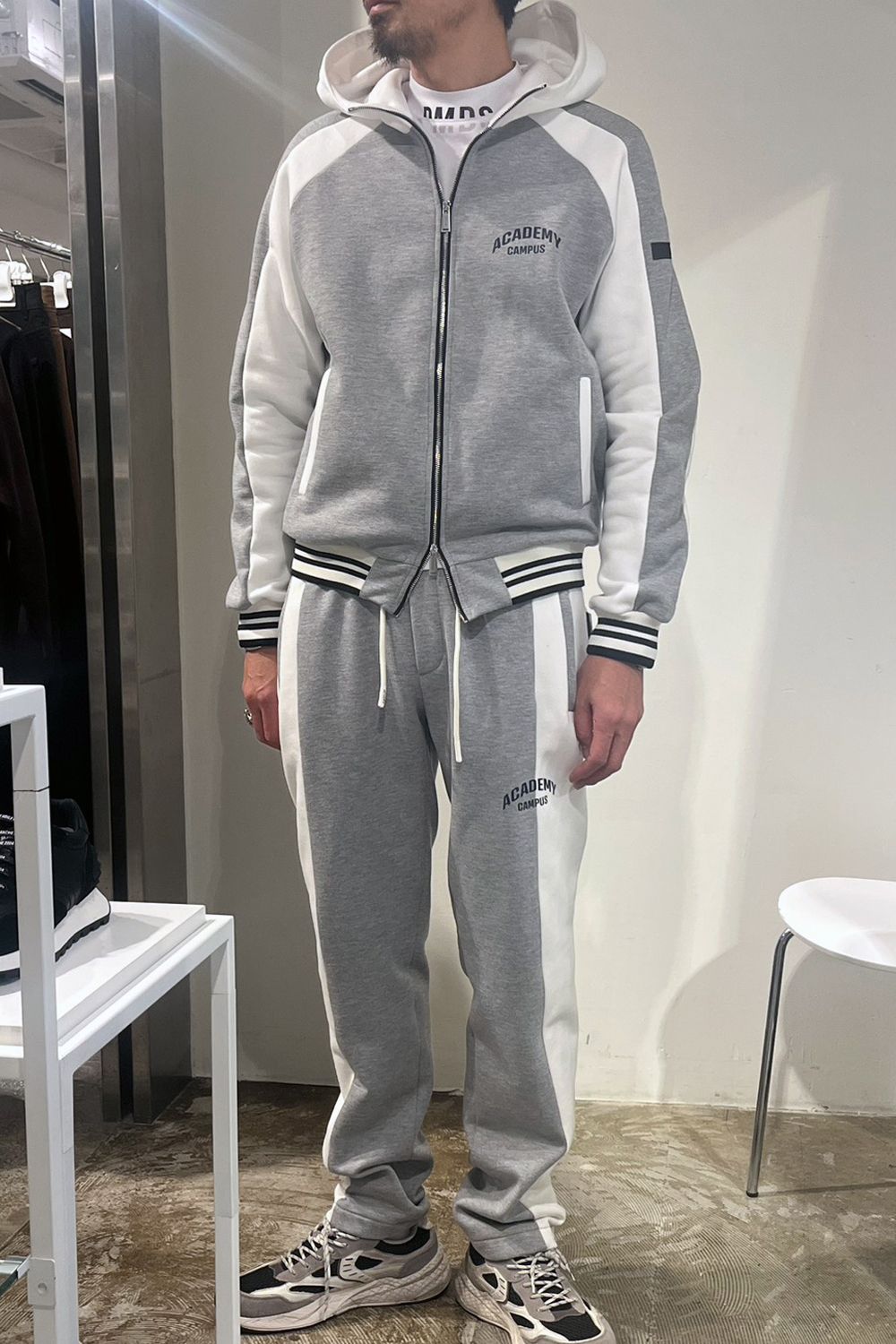 【26AW】 DREW PANT / ツートーン サイドライン スウェットパンツ (グレー/ホワイト) (9月入荷予定)