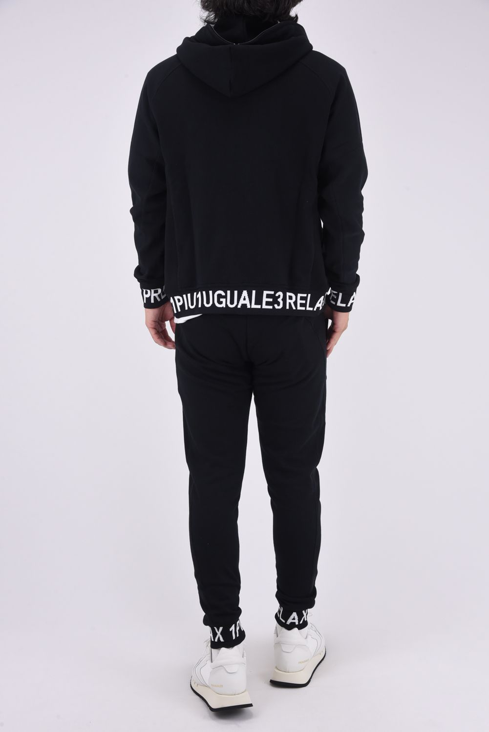 HEM LOGO LONG PANTS / ワイドスピンドル ロゴ スウェットパンツ (ブラック）