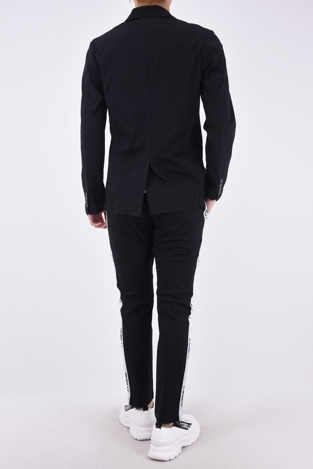 SILKET LINE SLACKS / サイドライン シルケットスラックス ブラック
