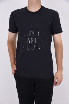 113 SPORT / THESAINT MAFIA / CREW S/S STREET / グラフィック ラバープリント クルーネック Tシャツ ブラック