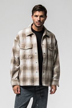 FLANNEL CHECK JK / フランネル チェック ジャケット (ブラウン) (10月中旬入荷予定) ※オーダー締切：9月1日(月)18:00