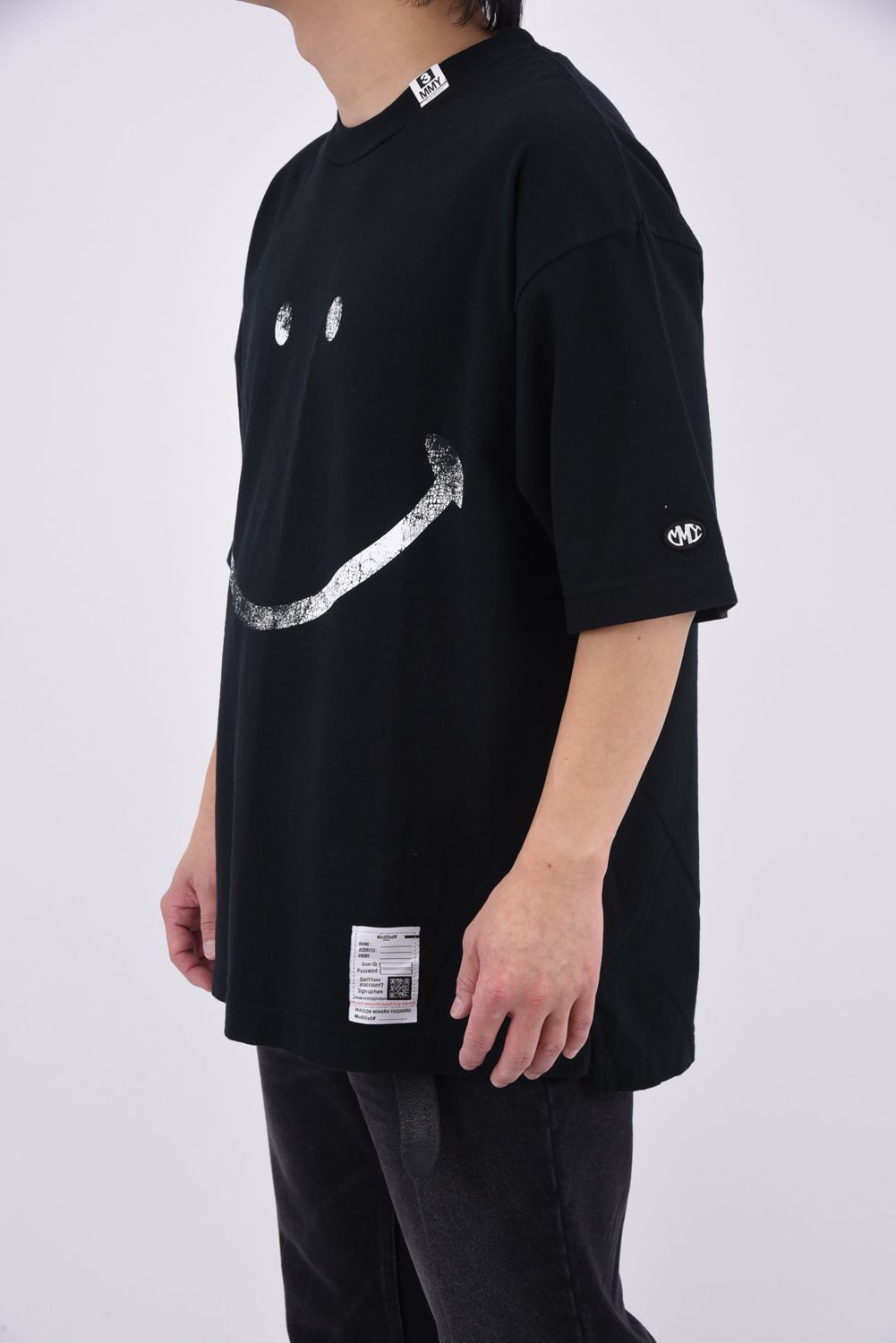 SMILY FACE PT TEE / スマイリーフェイス クルーネック Tシャツ (ブラック)