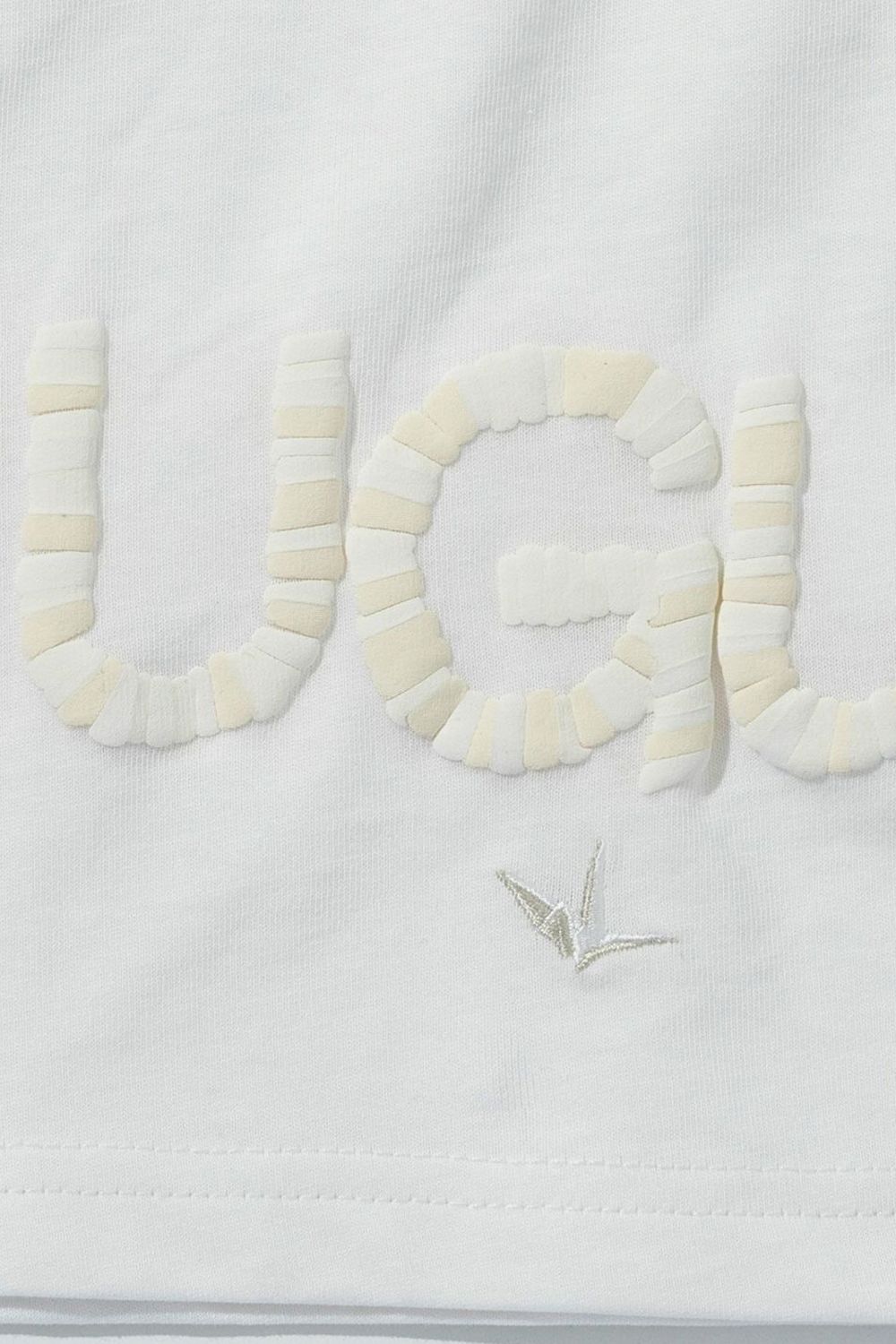 【26SS】 HAND-EMBROIDERED LOGO LONG T-SHIRT / ブランドロゴ 発泡ロゴプリント ロングスリーブTシャツ (ホワイト)