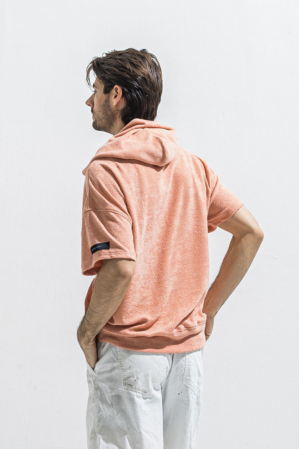 PILE HALF HOODIE / オーバーサイズ パイルフーディー （ピンク） (5月中旬入荷予定) ※オーダー締切2月15日(日)18時