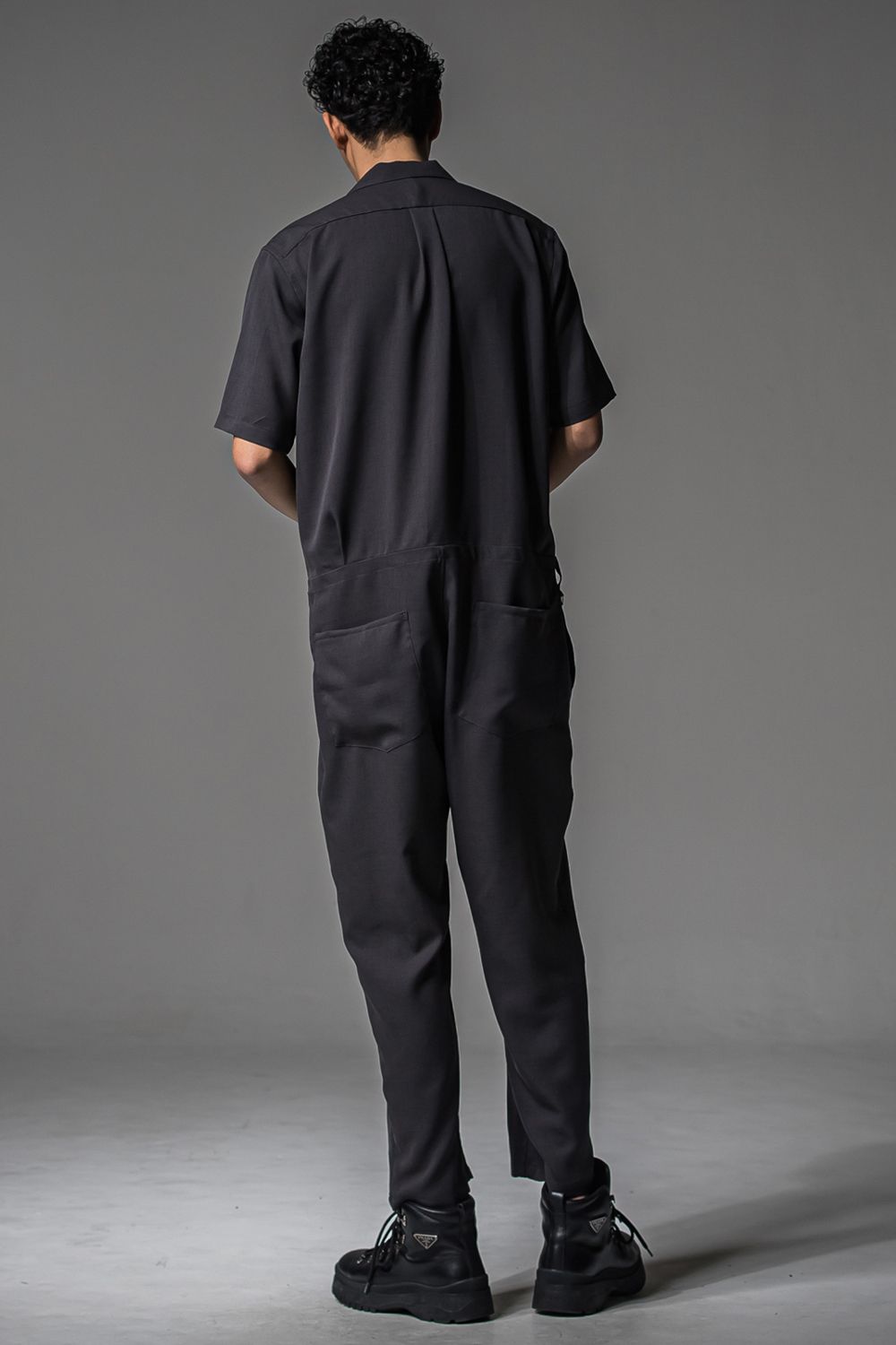 RAGE TWILL HALF ALL IN ONE / 半袖オープンカラーシャツ オールインワン (チャコール) (3月中旬入荷予定) ※オーダー締切12/13(土)17:00