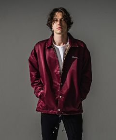 REV COACH JK / リバーシブル レオパード ナイロンコーチジャケット (ワイン) (9月末入荷予定) ※オーダー締切:5月23日(土)17時
