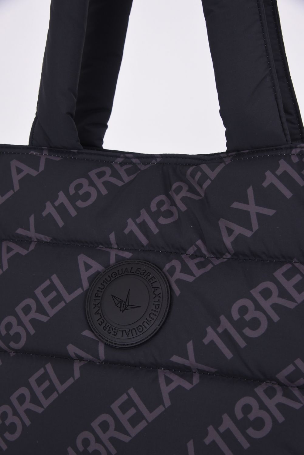 BATTING LOGO TOTE BAG / キルティング サークルロゴ トートバッグ ブラック / ブラック
