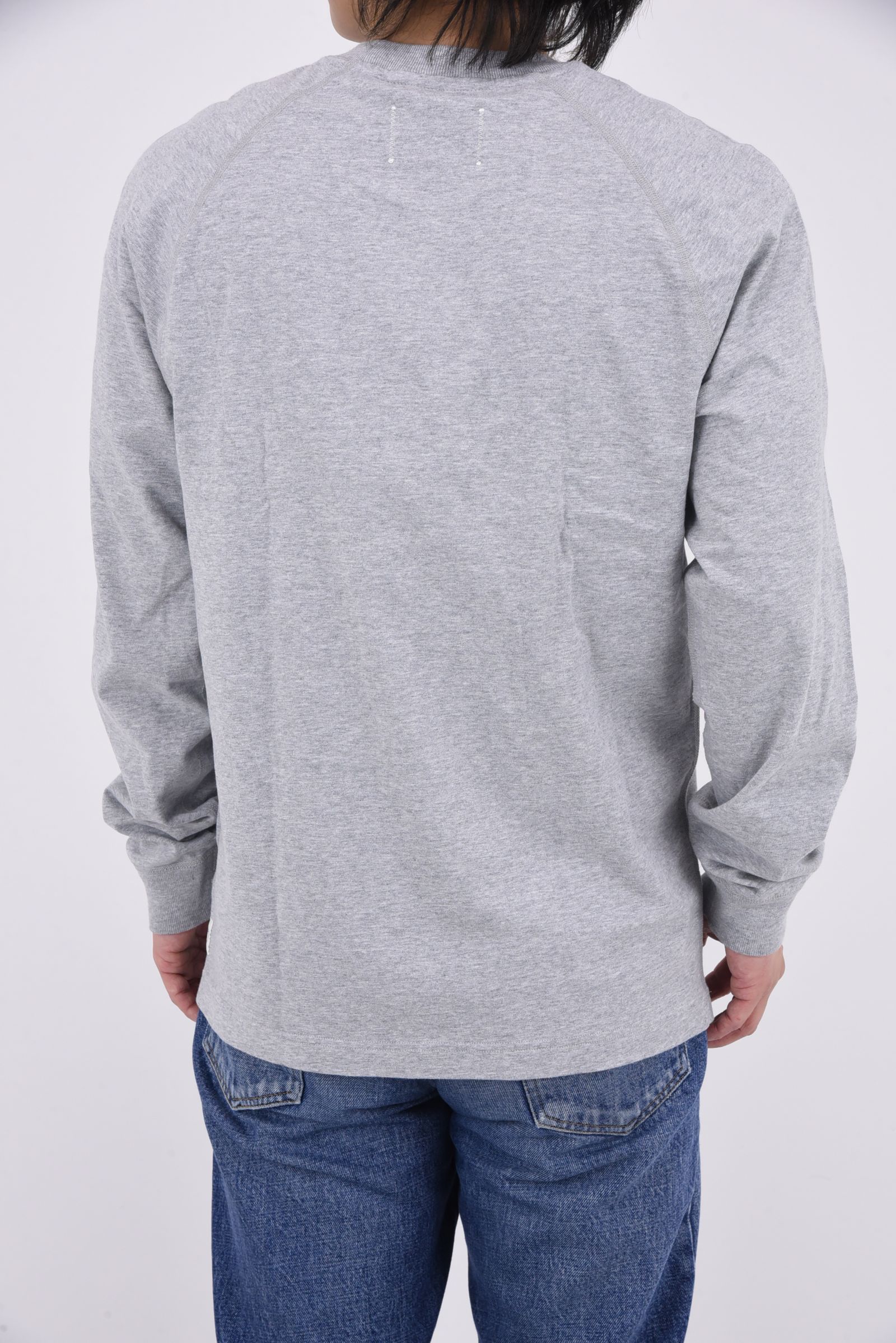 【国内正規品】【STANDARD FIT】 MIDWEIGHT JERSEY LONG SLEEVE / ミッドウェイト ジャージ スタンダード 長袖Tシャツ ヘザーグレー