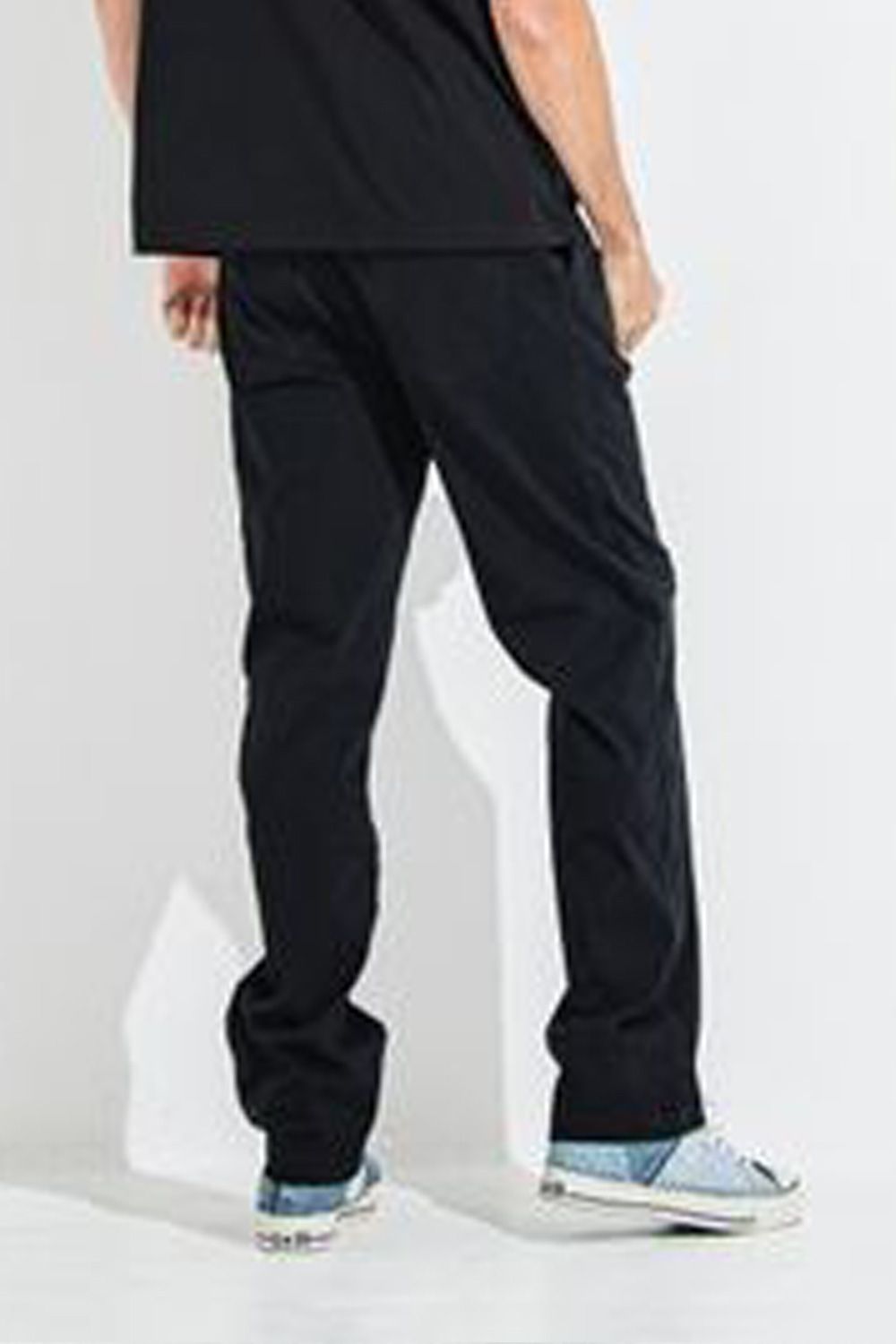DENIM JERSEY WIDE PT / ジャージデニム セミワイド ワンタック スラックス型イージーパンツ ブラック
