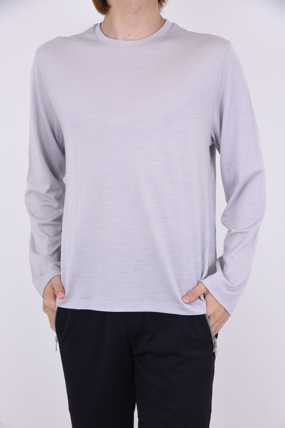 nomiamo - WASHABLE WOOL CREW NECK L/S TEE / ウォッシャブル ウール