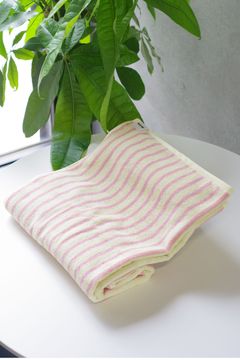 Stripe Bath Towel / シルク混 ストライプ バスタオル (パープル)