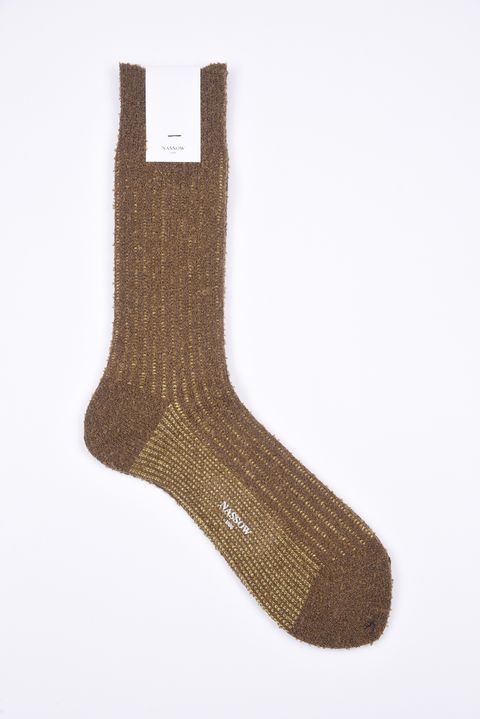 2 TONE RIB / 日本製 アクリルウール リブソックス ベージュ