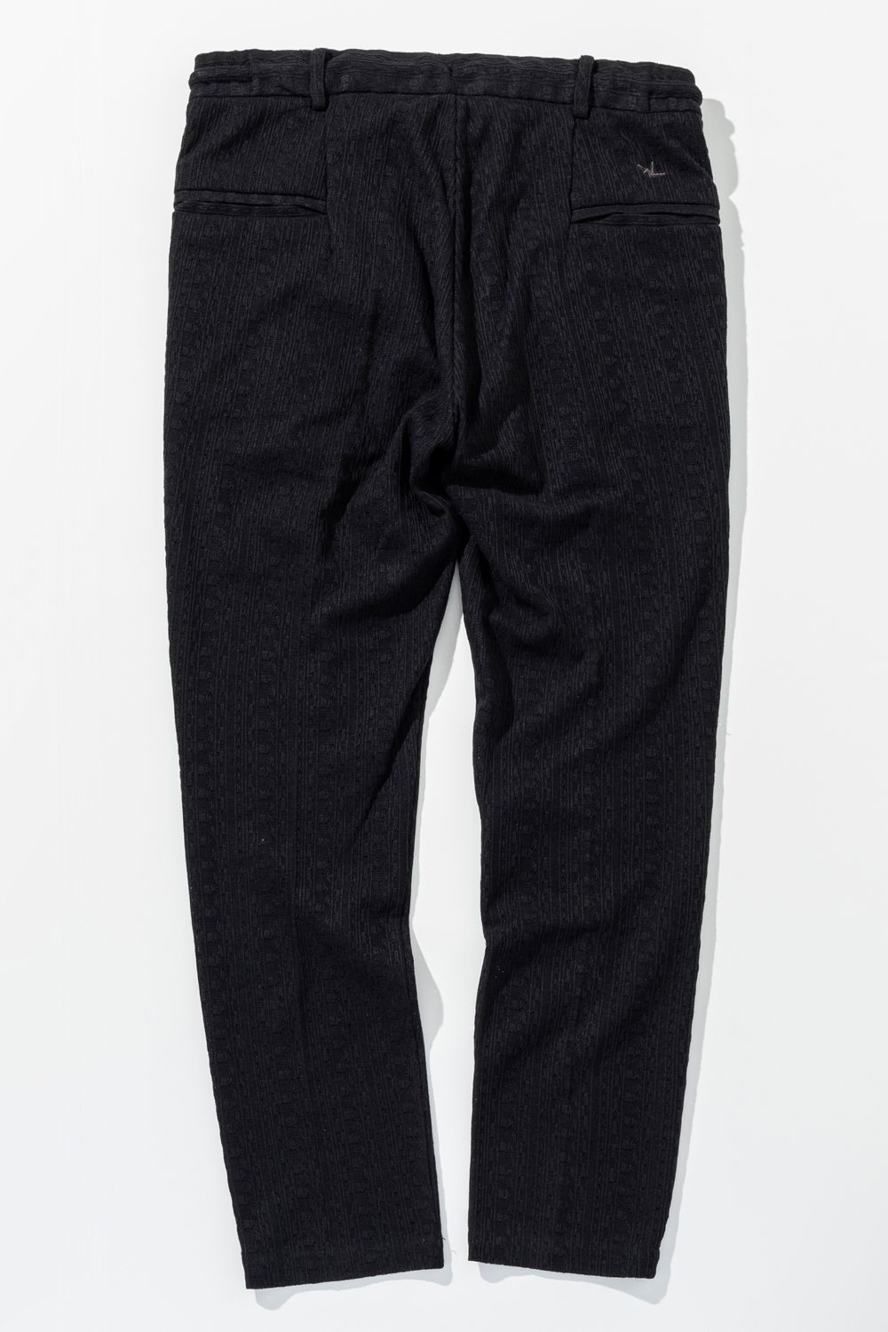【26SS】 LINEN TOUCH JACQUARD SLACKS / リネンタッチ イージースラックス (ブラック) (2月中旬入荷予定)