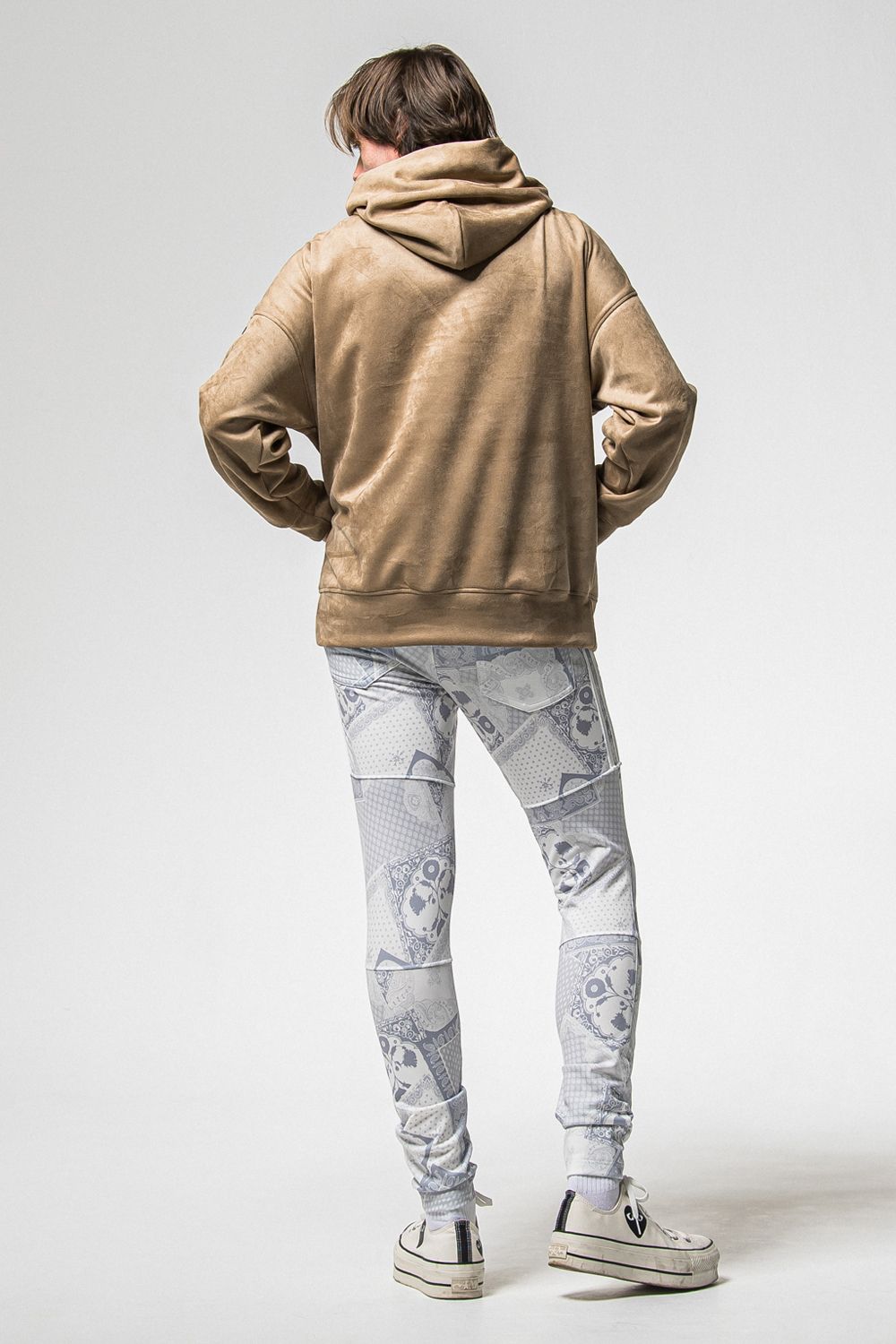 SUEDE LOOSE HOODIE / スウェード ルーズ パーカー (ブラウン) (1月上旬入荷予定) ※オーダー締切：9月1日(月)18:00