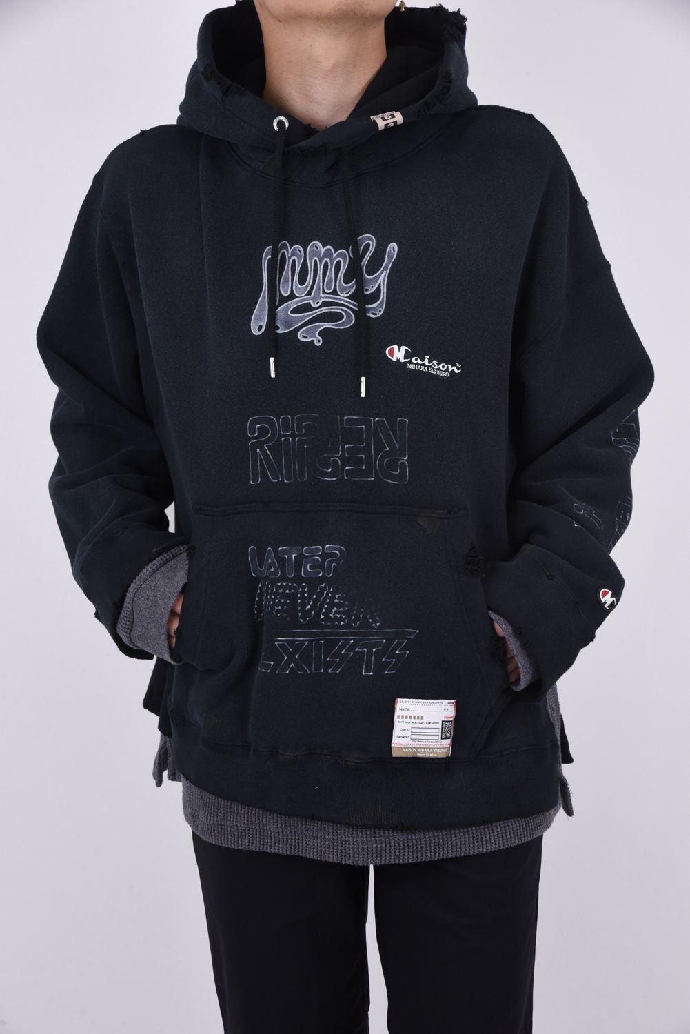 Maison MIHARA YASUHIRO - SHIFT SIDE COMBINED HOODIE / ダメージ加工 ...