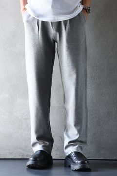 CHRIS EASY WIDE TUCK PANTS / ブリスターニット ワンタック イージーパンツ (グレー)