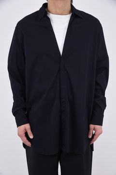 COTTON SMOOTH / コットンスムース スキッパーシャツ (ネイビー)