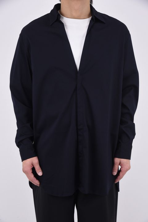 COTTON SMOOTH / コットンスムース スキッパーシャツ (ネイビー)