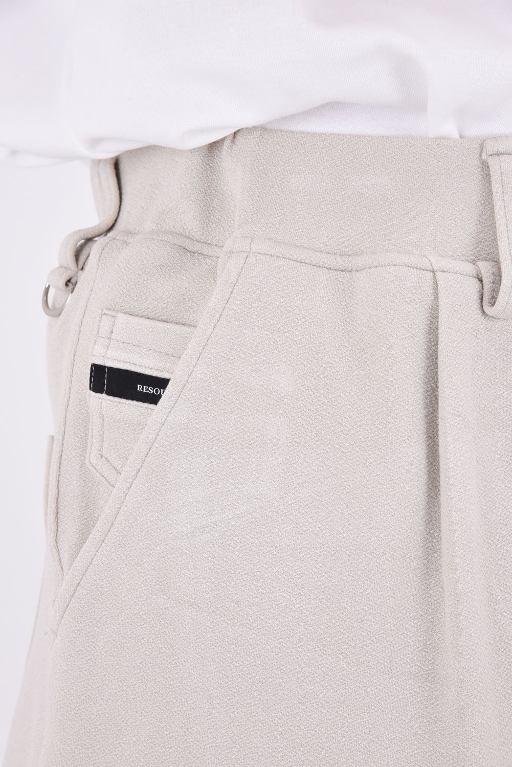 CHRIS EASY WIDE TUCK PANTS / ブリスターニット ワンタック イージーパンツ (ベージュ)